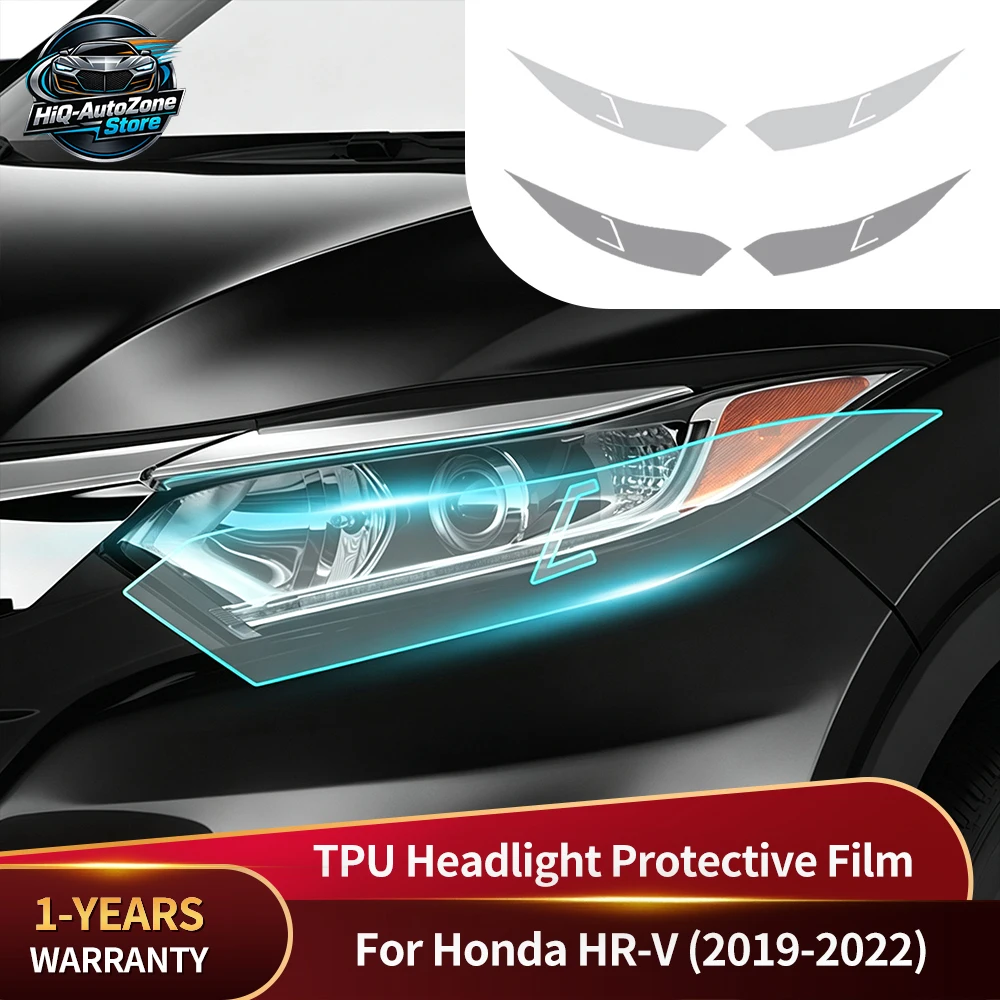 TPU Car Headlight Protective Film For Honda HR‑V Vezel 2019‑2022 Transport & Smoke Anti-Scratch Auto External Car Accessories
