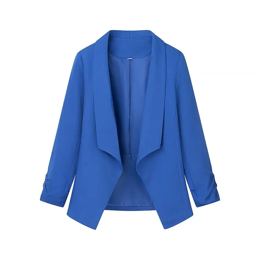 

ZBZA Spring New Women's Faion Design Candy Color Versatile ort Suit Polyester Fiber Long Sve Button Closure Pure Color