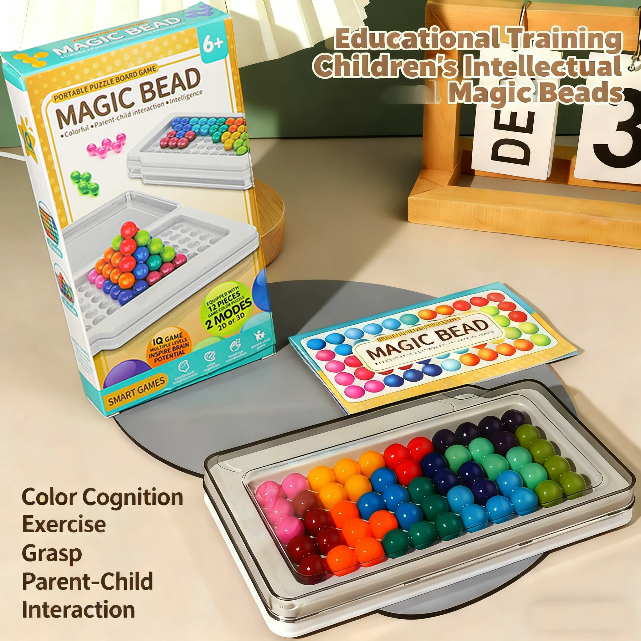 40 Wyzwań 12 Elementów Klocki Dla Dzieci Gra Planszowa 2D 3D IQ Zabawka Intelektualna Magiczne Koraliki, Gra Piramida Rozumowanie Kolorowa Układanka