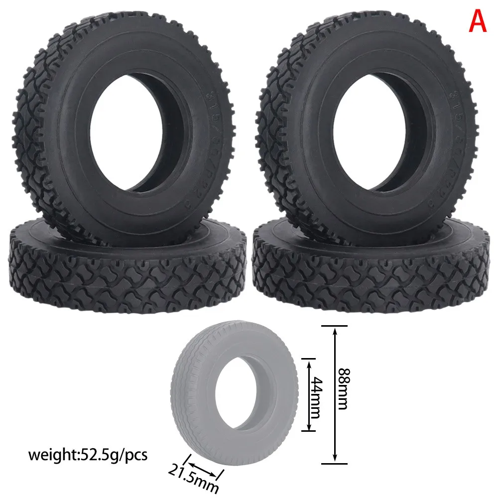 

4PCS 1/14 Trailer Rubber Tires Wide/Narrow Gravel Tire Road Tyre Wheel for 1:14 RC Tamiya Mud Head Cargo Truck DIY Parts