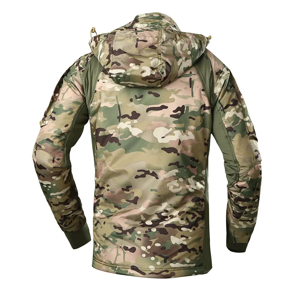 Chaqueta táctica de camuflaje ultraligera para hombre, chaqueta de esquí al aire libre de montañismo, acolchada e impermeable, de algodón, novedad de 2024