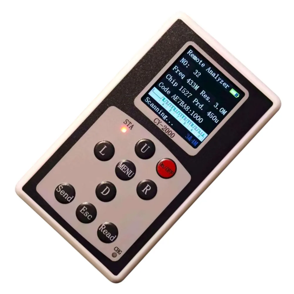 CY-2000 Wireless Remote Control Analyzer 433MHz PT2262 EV1527 Detector For RF Testing And Code Learning Tool