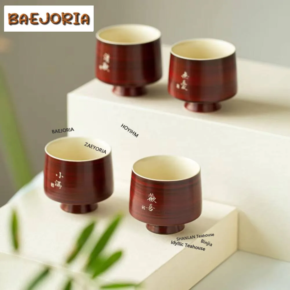 60ml Japanese Fenyin Yin Hawthorn Red Teacup Handwritten Master Cup Tasting Tea Bowl Puer Chazhan Mug Kung Fu Tea Set Drinkware
