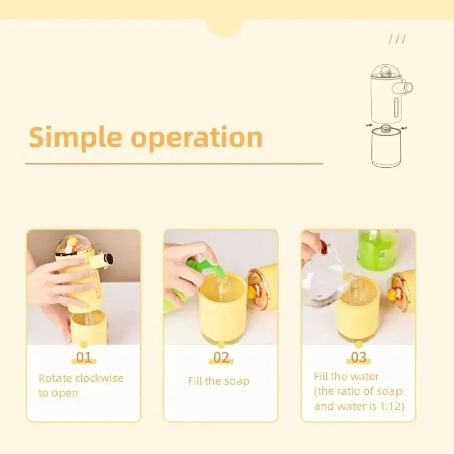 300ml Yellow Duck Liquid Soap Dispensers Shampoo and Conditioner Dispenser Smart Bathroom Items For Kitchen Hand Wash Dispenser