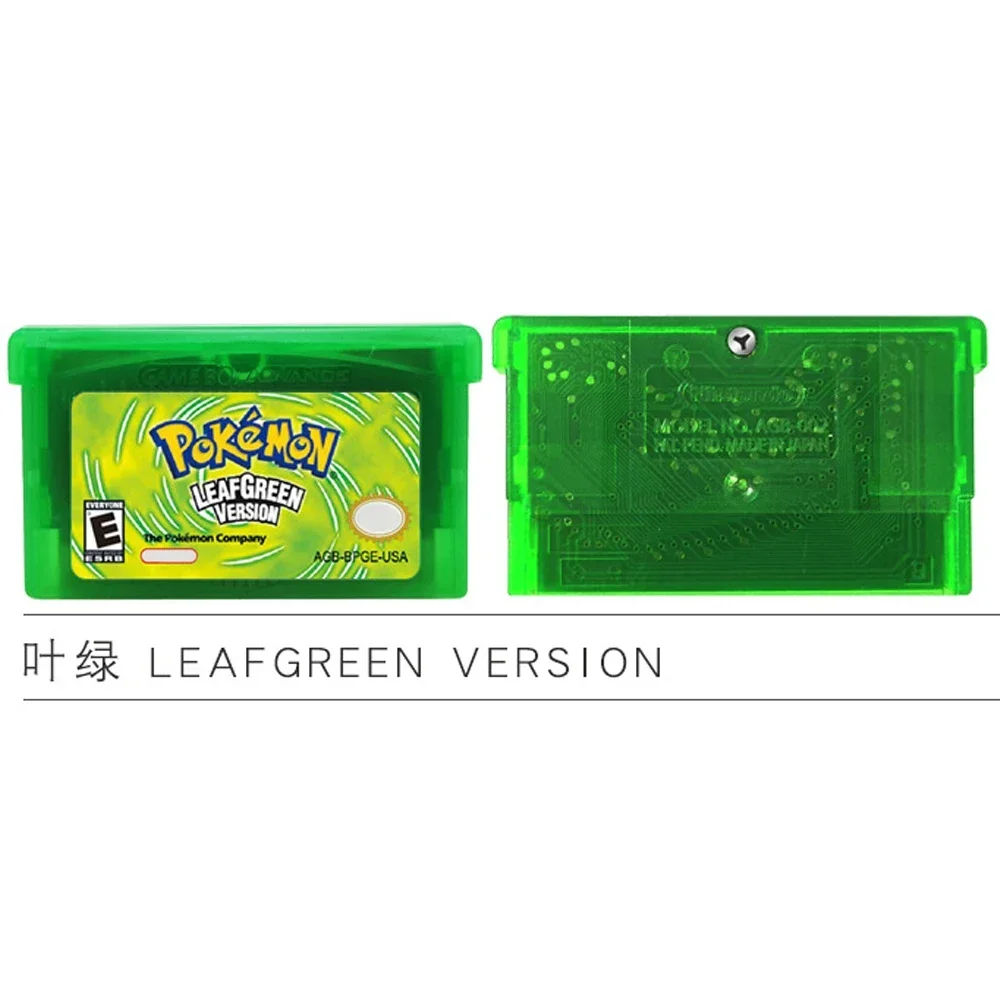 Pokemon GBA Game Series 32 Bit Video Game Cartridge Console Card EMERALD FIRERED LEAFGREEN RUBY SAPPHIPE