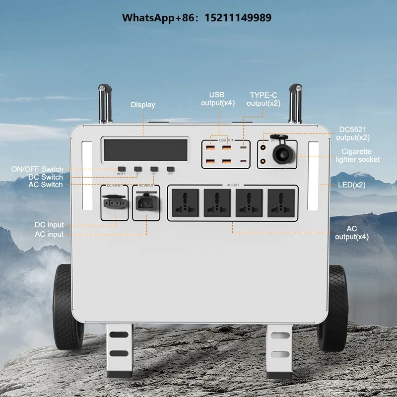 Popular Design 2400w Solar Generator with Grade-A New Cells Bank Power Solar Station for Self-driving Travel