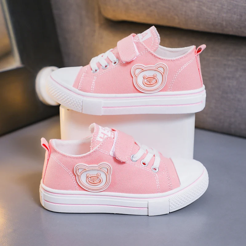 Low High Top Kids Canvas Shoe Toddler Boys Girls Sport Casual Tennis Board Shoe Children Outdoor Breathable Flat Walking Sneaker