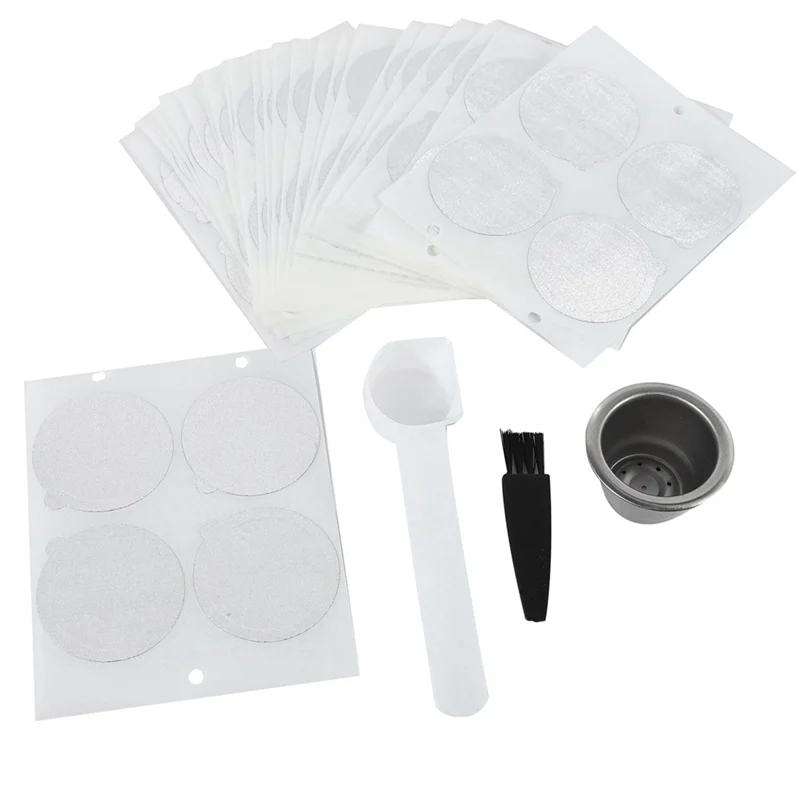 HIM-3 Pod 300 Segel Baja Tahan Karat Kapsul Kopi Nespresso Isi Ulang Dapat Digunakan Kembali untuk Mesin Nespresso Filter Kopi