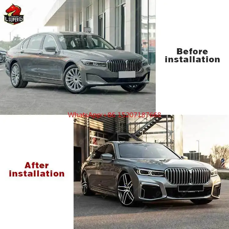 Amortecedor dianteiro e traseiro para BMW Série 7, Grill, Difusor, Pontas de Escape, PP Bodykit, Autopeça, Peças Automáticas Perfeitas, G11, G12, Lci, Estilo MT