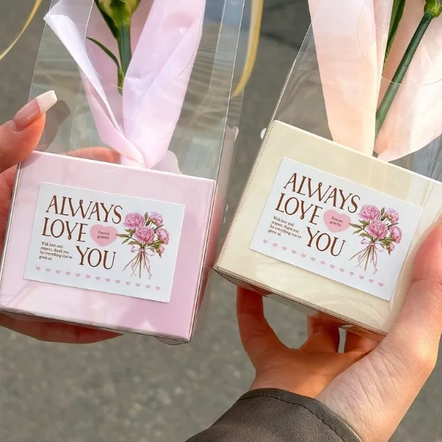 

60 шт./10 листов, новые наклейки «Всегда люблю тебя», цветочные этикетки ко Дню матери для подарков, открыток, скрапбуков, коробок, конвертов, для запечатывания