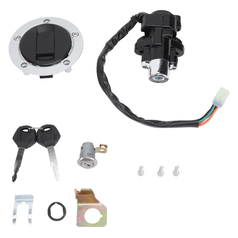 Motorcycle Ignition Switch Gas Cap Cover Seat Key Lock Set Replacement For Suzuki R600 R750 R1000 GSF650