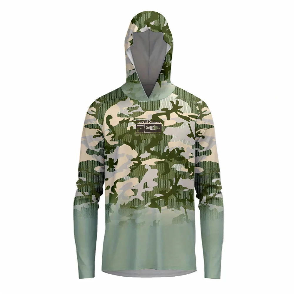 

Frenesi Fishing Shirt Hooded Large Size Uv Protection Man Outdoor Camouflage Moisture Wicking Jersey Fishing Apparel top