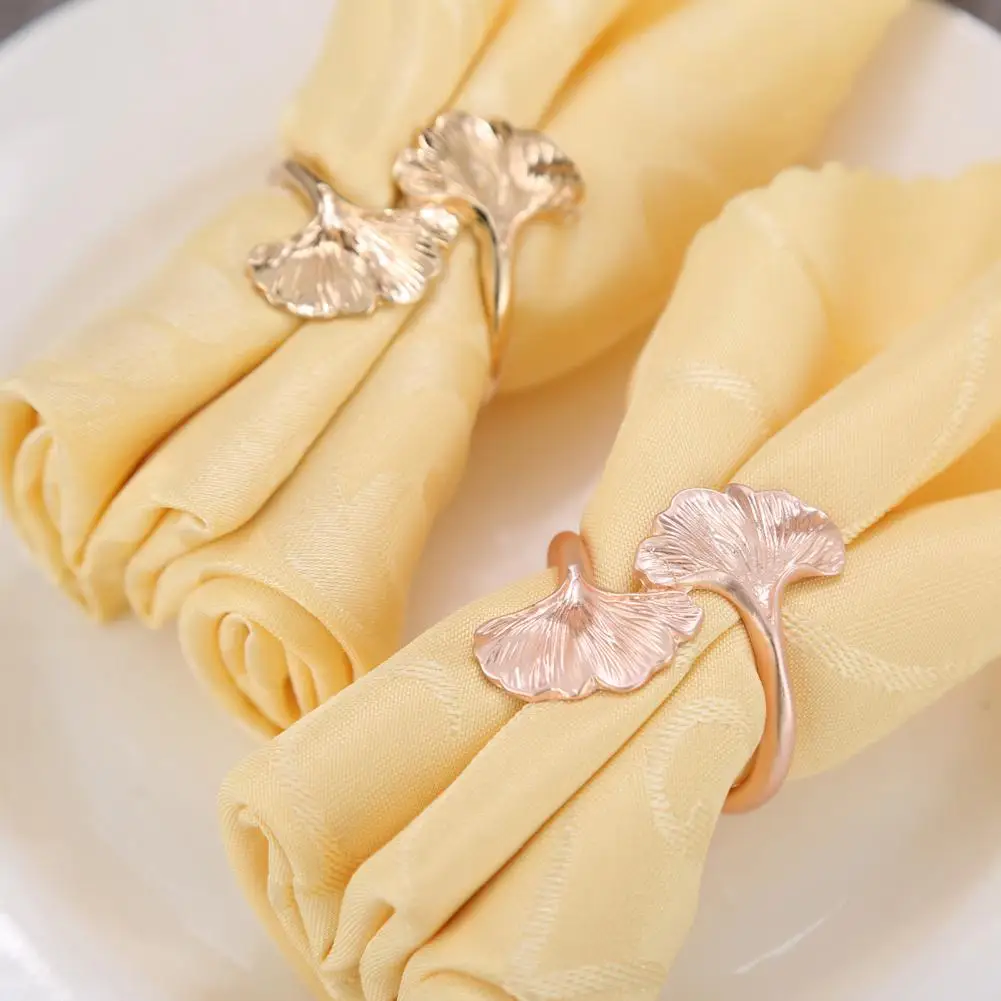 Napkin Buckle Durable Exquisite Workmanship Ginkgo Leaf Napkin Ring Napkin Wrap For Wedding Dining Table Decor Застежка Салфетки