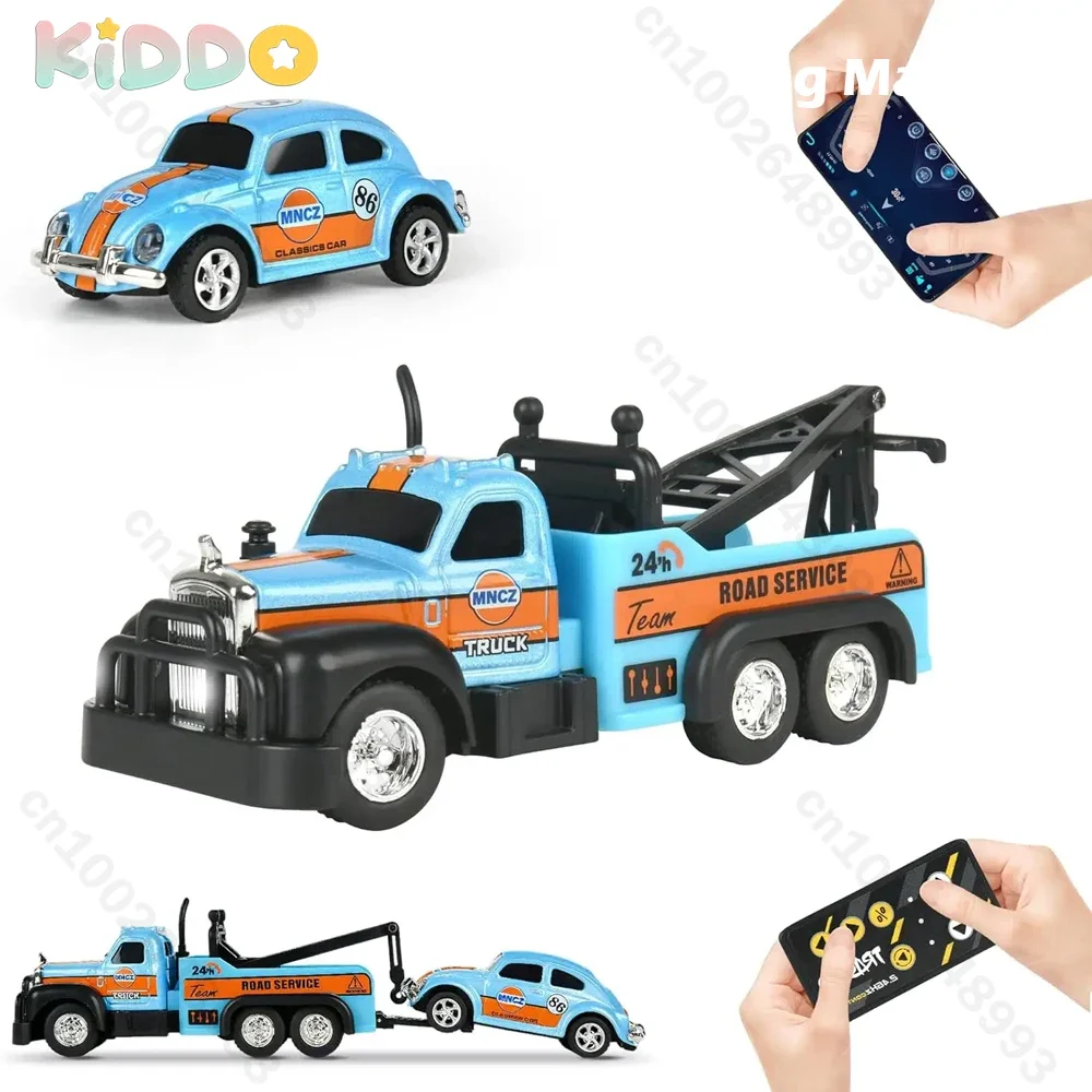 

Mini RC Cars Children Remote Control Car Eletric Trailer Set Alloy Toy Car Kids 1:64 High Speed Mini Remote Control Car Toy