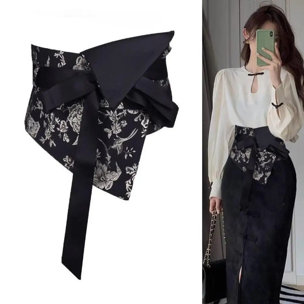 패션 허리 커버 벨트 여성용 허리 조임 코르셋 벨트 트렌디한 일상 장식 자수 밴드 유용한 장식 빈티지 의류 밴드