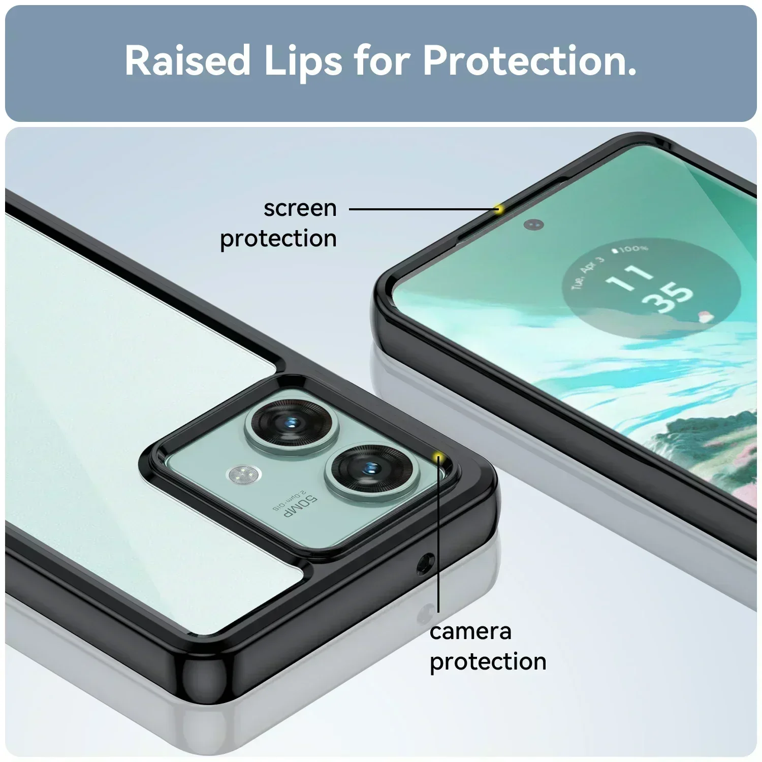 حافظة لهاتف Moto Edge 40 Neo Clear لهاتف Motorola Moto Edge 40 Neo Cover Coque Fundas مصد هاتف صلب شفاف مقاوم للصدمات