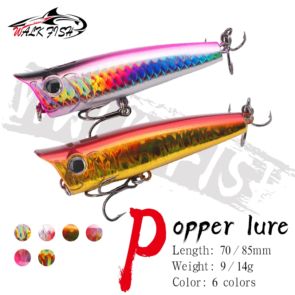 WALK FISH 9g 14g Flaoting Popper Fishing Lure Crankbaits Artificial Baits Wobblers For Pike Trolling Carp Fishing Hard Lure