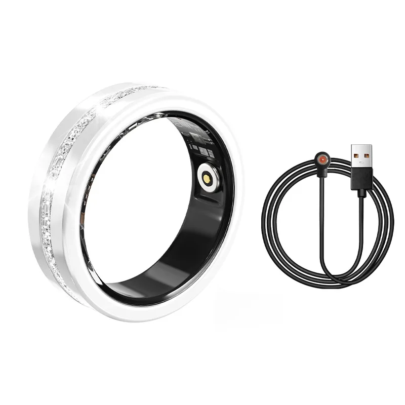 Wearable Smart Finger Ring, Fitness Tracker with Pedometer, Heart Rate & Sleep Monitoring Function Tool