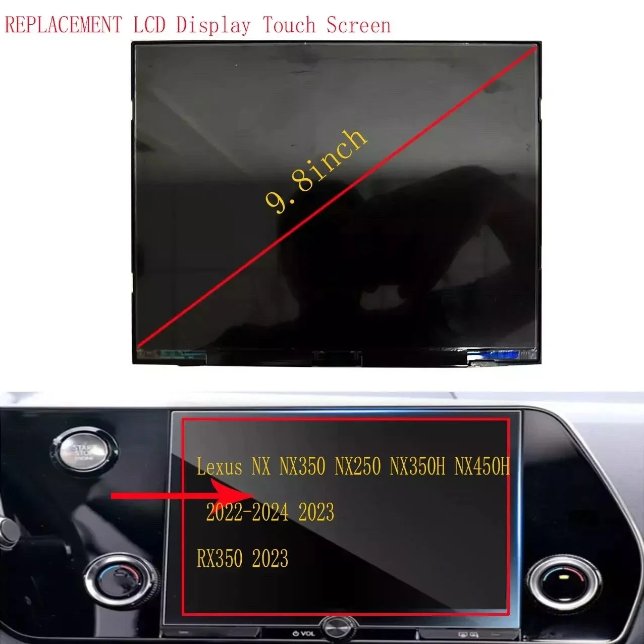 LS098K5LX01 Display for 2022-2025 Lexus NX NX350 NX250 NX350H NX450H Navigation Radio 9.8