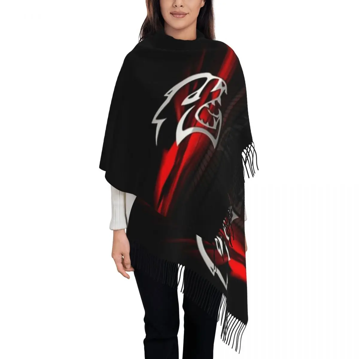 SRT Hellcat Demon Dodge Challenger Car Racing Scarf Tassel Scarves Women Soft Warm Shawls and Wraps Large Fall Winter Shawl Wrap