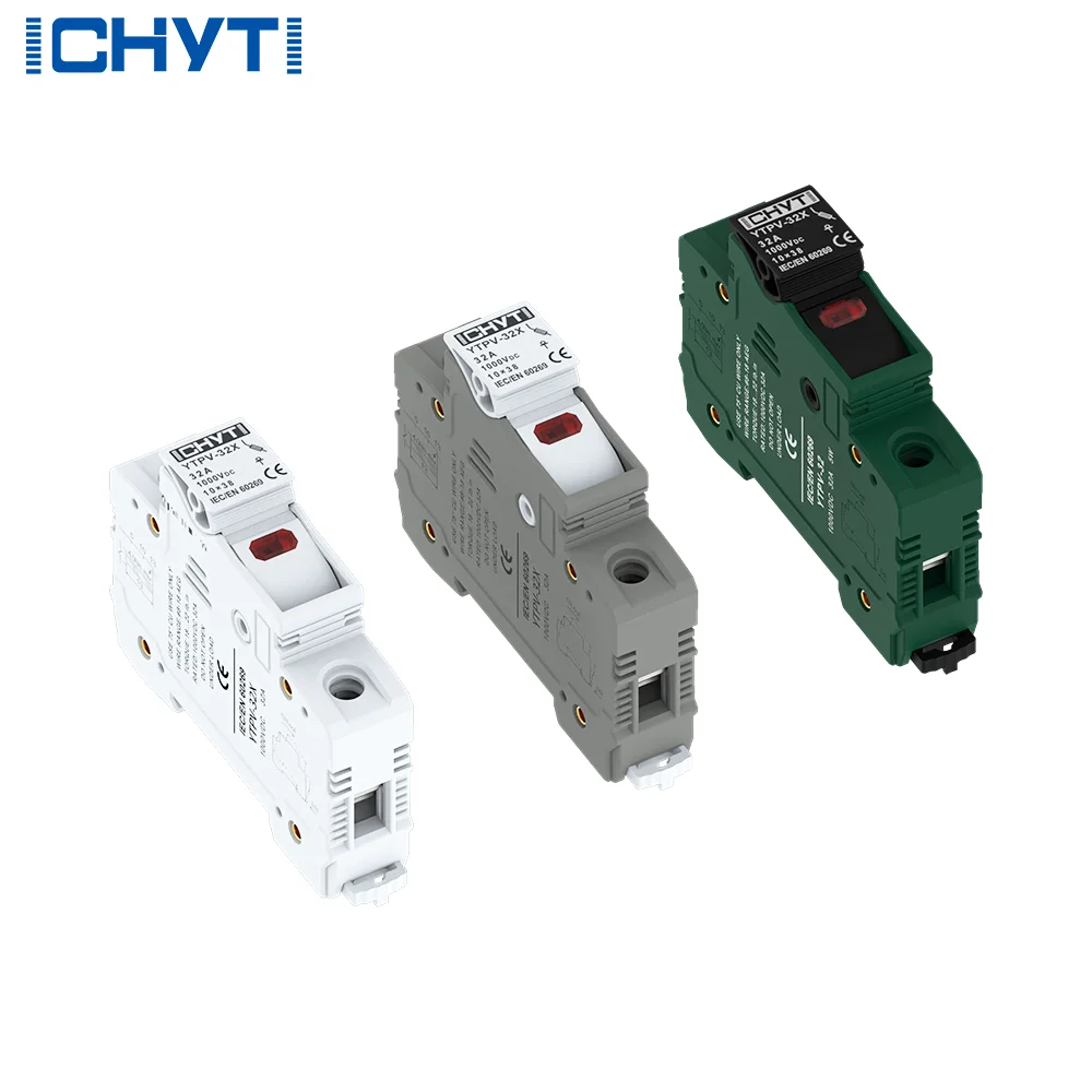 30PCSCHYT YTPV-32 1Sets 1 Pole 10x38mm GPV PV DC Schmelzsicherung 1000V 32A Sicherung Und Sicherungshalter Für Sonnensystem Schutz