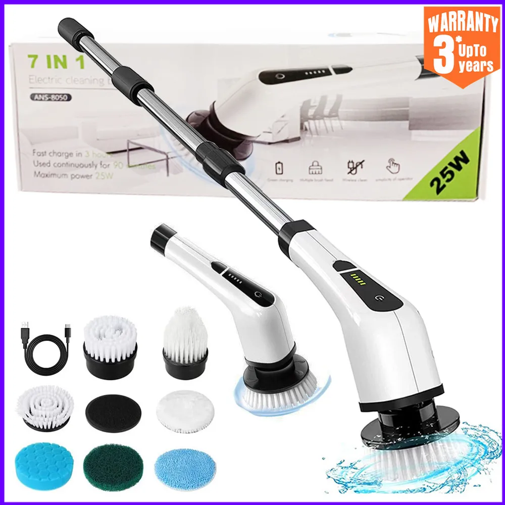 Electric Cleaning Brush Electric Spin Cleaning Scrubber Electric Cleaning Tools Parlour Kitchen Bathroom Cleaning Gadgets