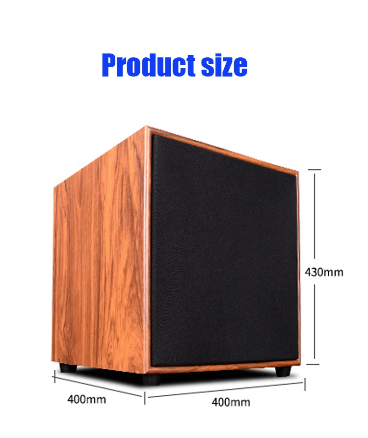 12インチ重低音木製アクティブサブウーファー5.1ホームシアターブックシェルフワイヤレスBluetoothサウンドシステムスピーカー