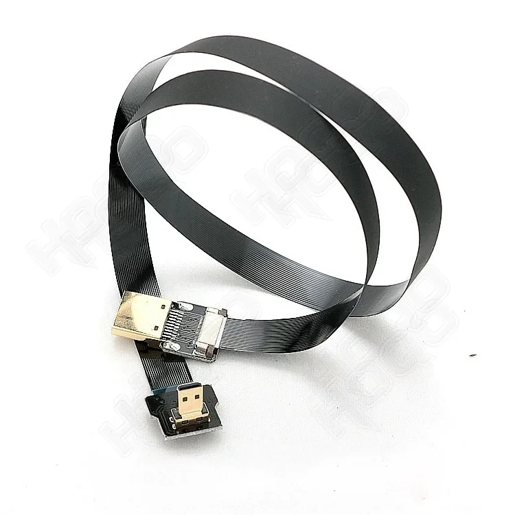 HDMI-Compatible FFC flexible flat cable for Raspberry Pi 4 Micro H DMI to HD/Mini HDM I Female 90 Degree FFC 20pin Ribbon FPV