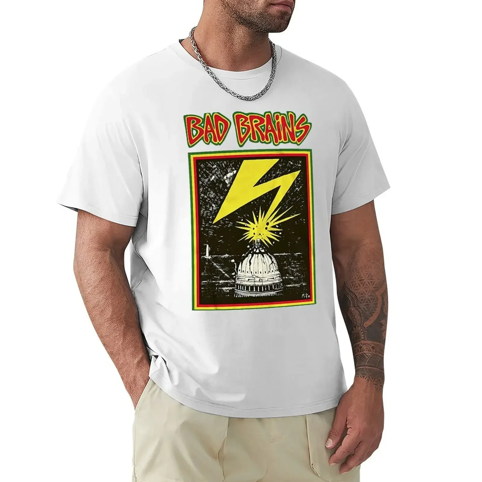 Bad Brains Capitol T-shirt Aesthetic clothing hippie clothes Men's clothing funny vintage graphic t shirts new in tops & tees.