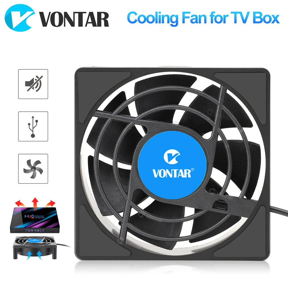 Vontar c1 ventilador de refrigeração para android tv box set top box sem fio silencioso refrigerador dc 5v usb power radiador mini ventilador 80x80x25mm