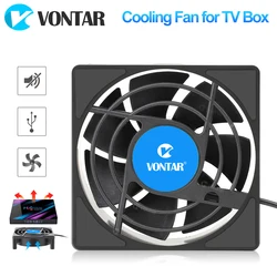 VONTAR C1 Wentylator chłodzący do Android TV Box Set Top Box Bezprzewodowa cicha cicha chłodnica DC 5V USB Power Radiator Mini wentylator 80x80x25mm