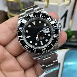 Men's Luxury Business 43mm Disc Stainless Steel Waterproof Watch New Fashion Single Red Ghost King Mechanical Movement Watches