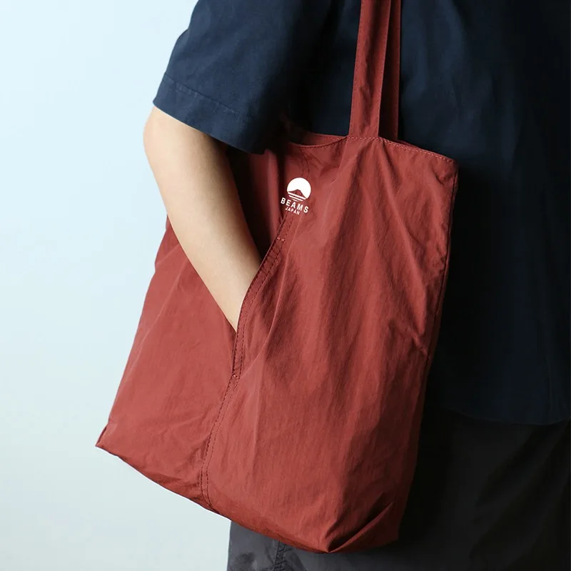 Women's BEAMS Japanese Style Large Capacity Nylon Fabric Shopping Bag Casual Daily Commute Shoulder Tote Commuter Bags