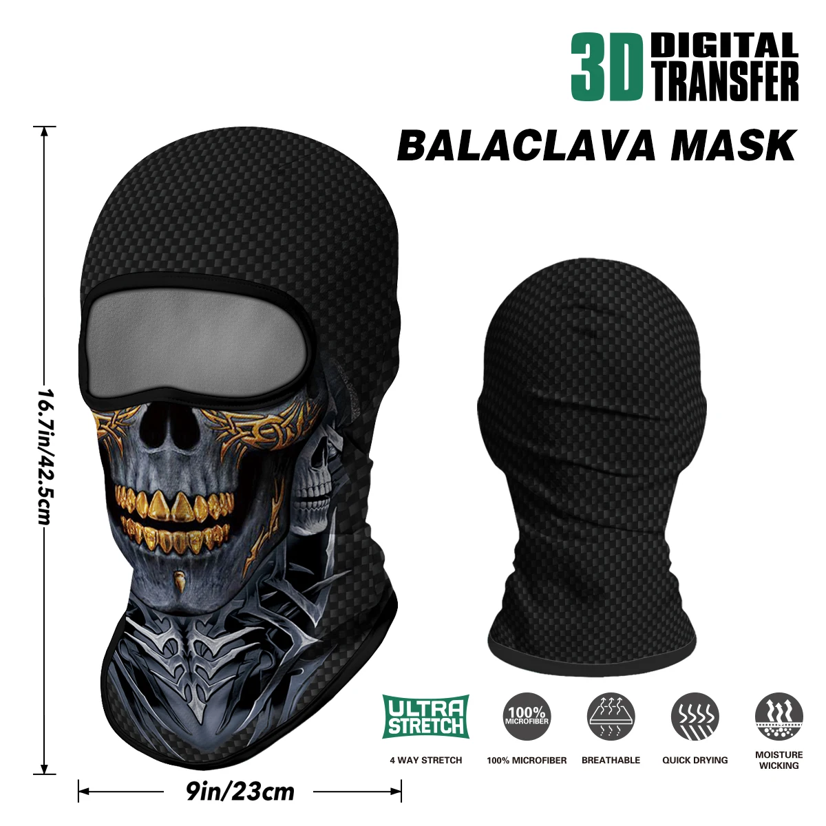 Fahrradmaske Vollgesichts-Motorradhelm Sonnenschutz-Innenfutter Sommer Atmungsaktiv, Totenkopf Halloween Herren Kopfbedeckung Sturmhaube – Detail 9