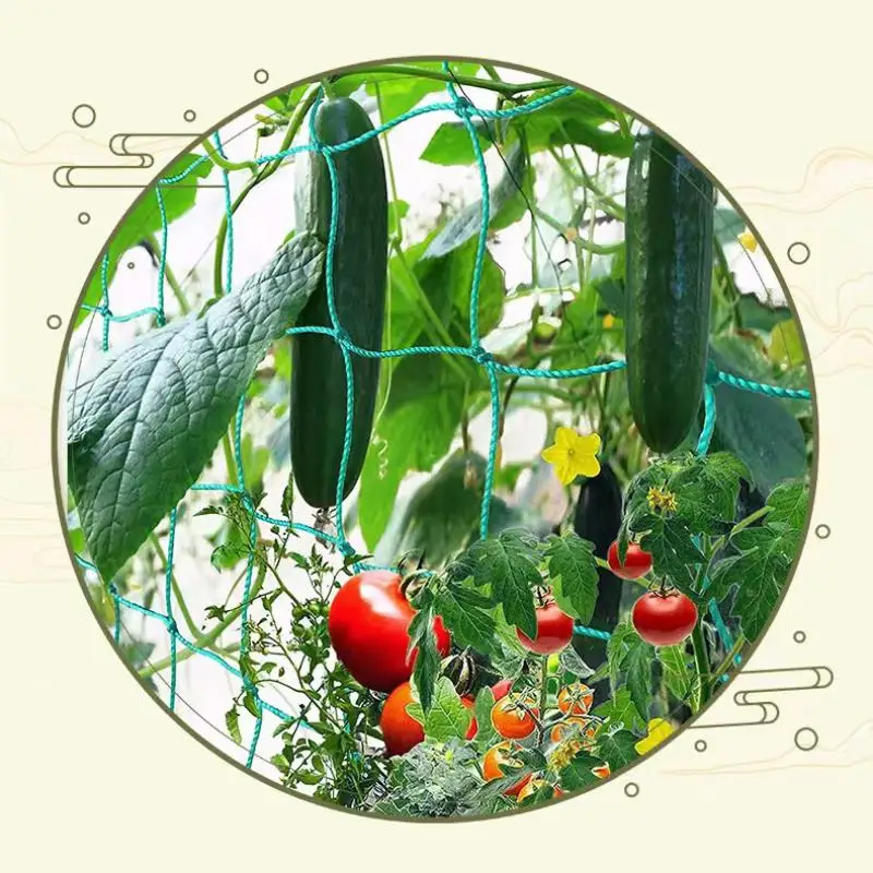 Green Nylon Garden Trellis Netting For Climbing Plants Heavy: 1Pack Duty Mesh Cucumber Tomato Grapes