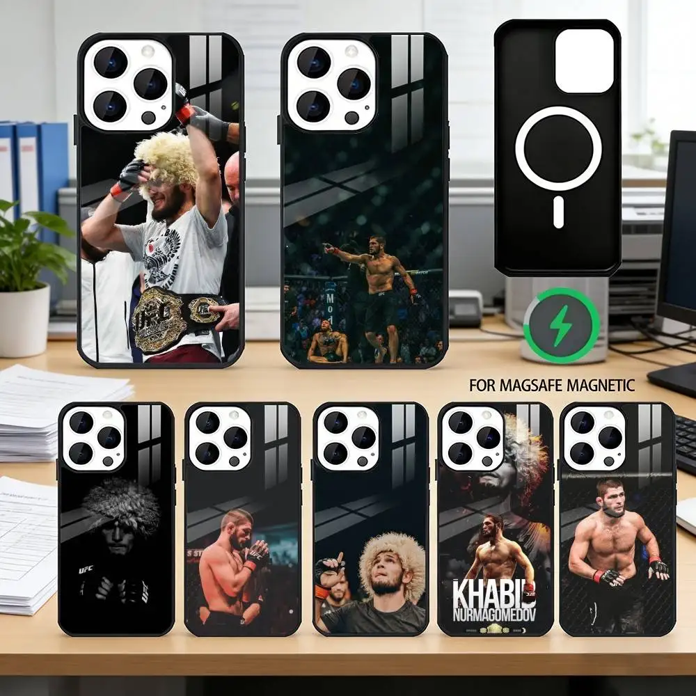 

The Eagle Khabib Nurmagomedov Phone Case For iPhone17,16,15,14,13,12,11 Plus,Pro Magnetic For Magsafe Wireless Charging