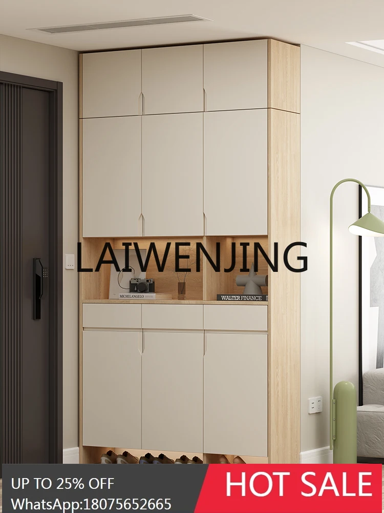 RWJ Entry Door Hallway Cabinet Home Partition Hall Cabinet Large Capacity Integrated Wall Customization