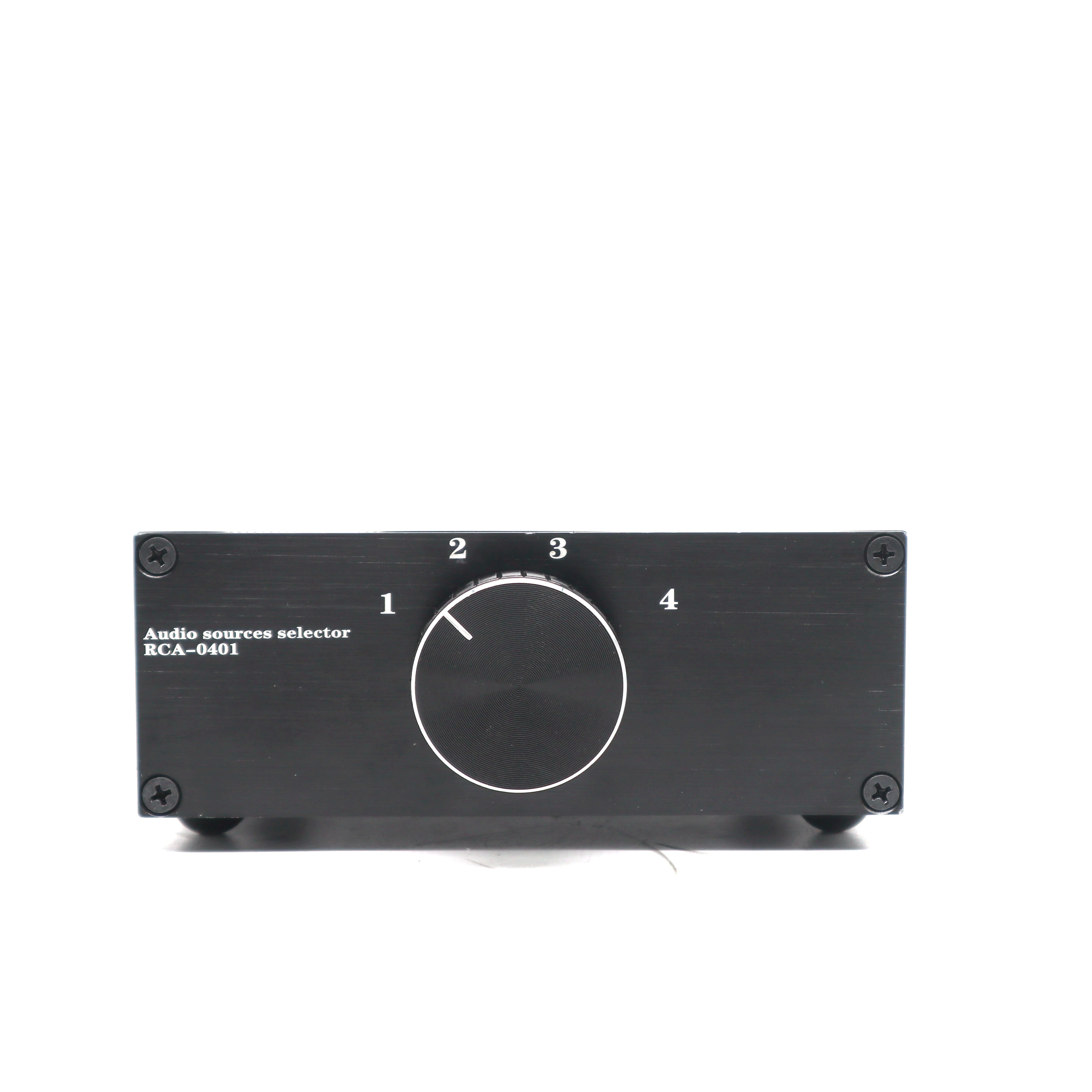

4 (1)IN 1 (4)OUT 4 way audio INPUT RCA signal cable splitter selector audio selector switcher switch schalter Source connector