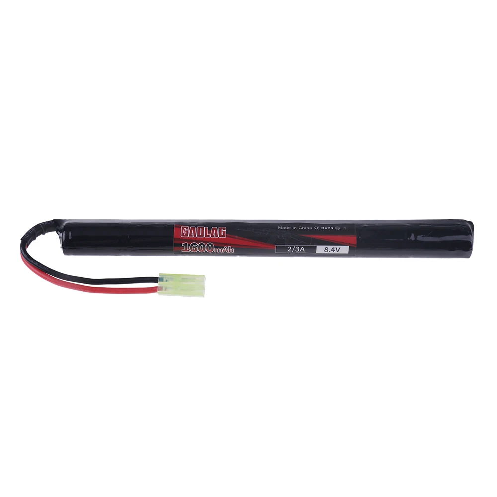 Airsoft Guns Battery 2/3A 8.4V 1600mAh Battery with Mini Tamiya connector And USB Charger For Cyma AK47 AEG\'S rosman Pulse R76