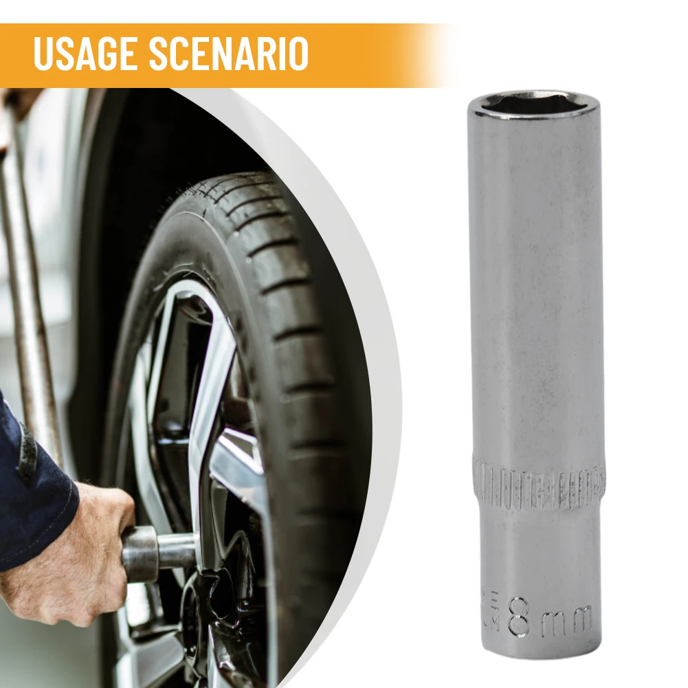 1 Pc 1 4 adattatore per presa esagonale 4-14mm testa per chiave a cricchetto profonda 50 25mm lunghezza Driver utensili manuali accessori per la riparazione dell'auto