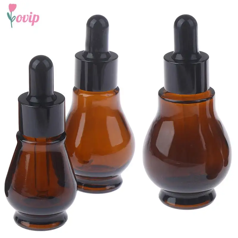 Empty Dropper Bottle Amber essential oil Glass Aromatherapy Liquid Brown 10-30ml Drop for massage Pipette Bottles Refillable