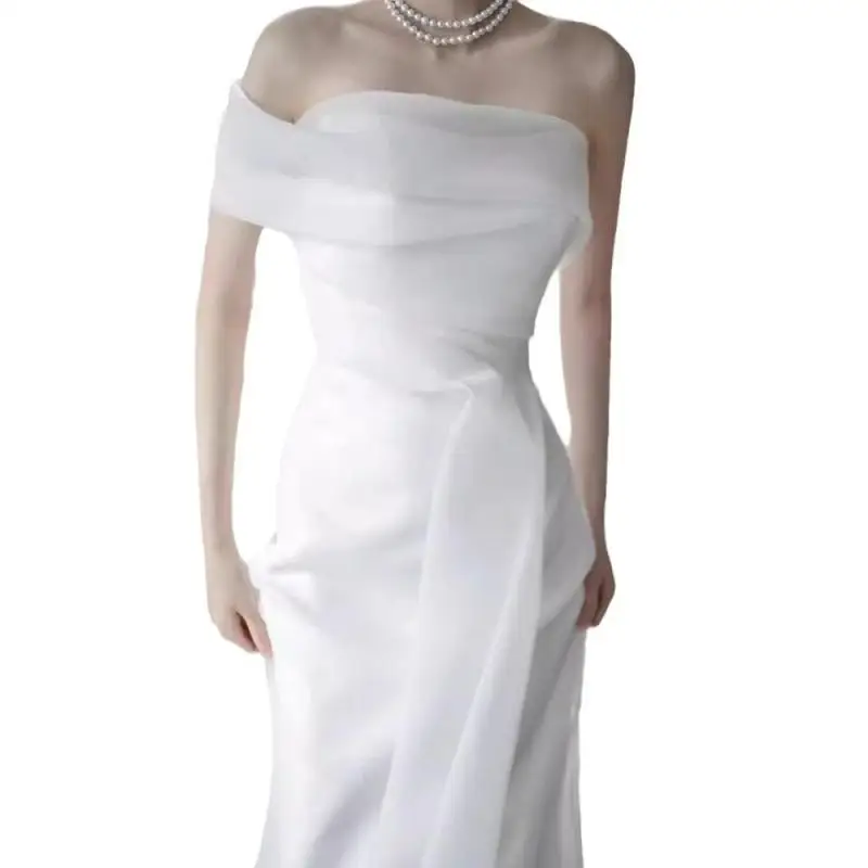 Off The Shoulder Elegant Mermaid Wedding Dress Woman Strapless Bridal Dresses 2025 Simple Boho Wedding Dresses Customized image 4