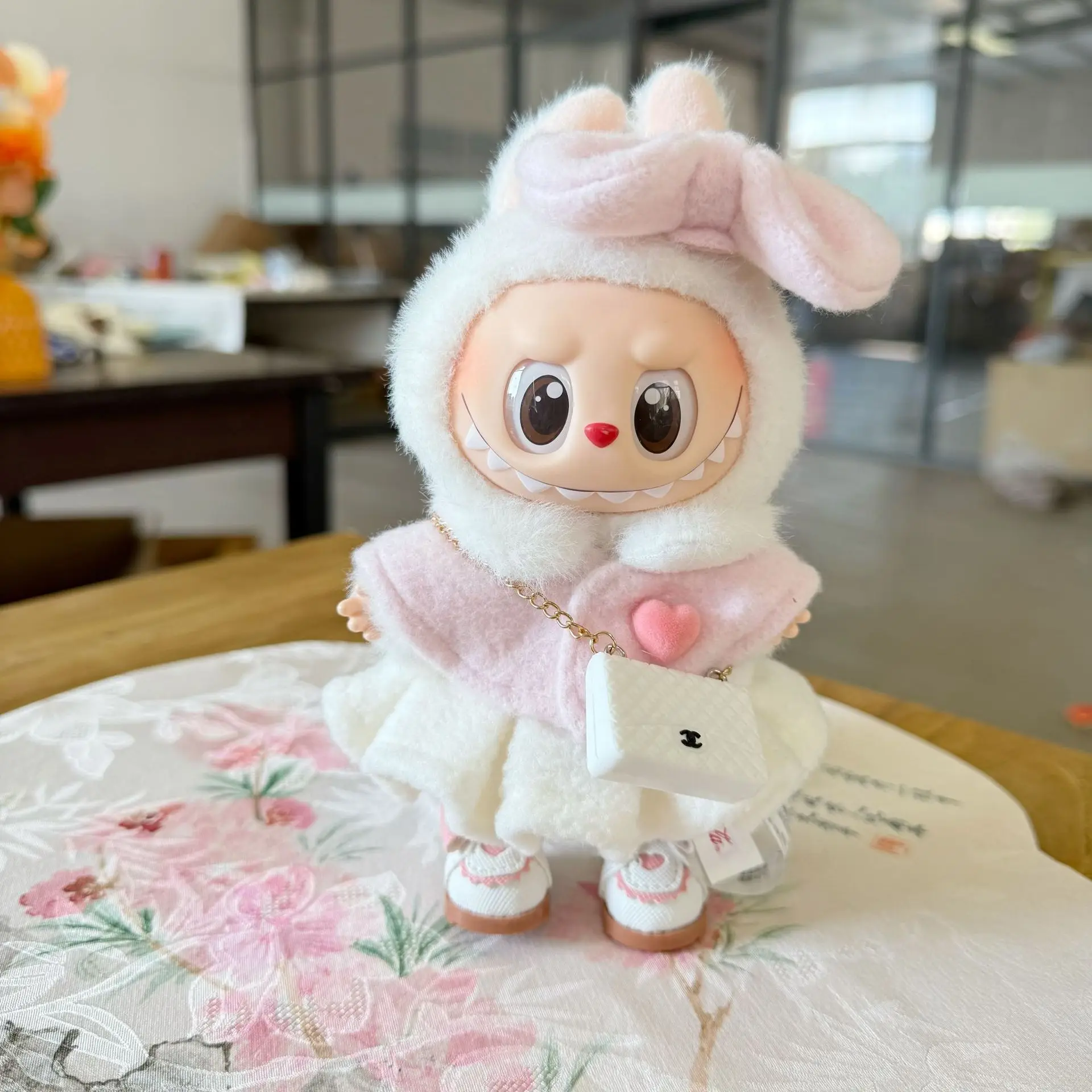 

For 15-17cm Labubu V1 V2 outfit clothes vinyl face doll clothes Macaron best decoration fashion clothes