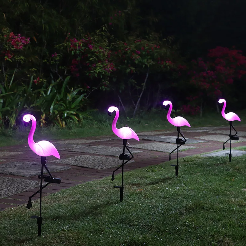 Imagem -06 - Flamingo-como Levou Lâmpada Solar Impermeável em pé Decoração ao ar Livre Jardim Pátio Passagem Terra Rosa