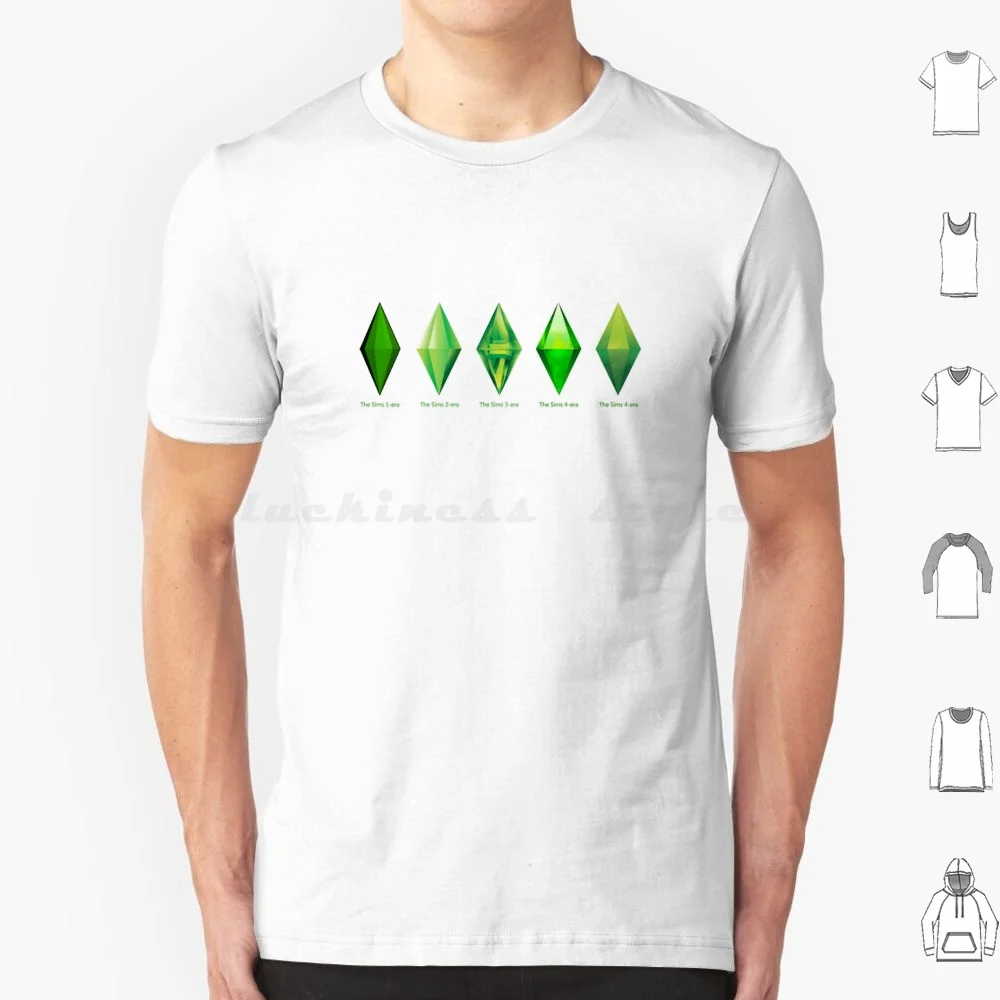 Plumbob Throughout The Years T Shirt 6Xl Cotton Cool Tee The Sims The Sims 1 The Sims 2 The Sims 3 The Sims 4 Ts4 Sims 4 Sims 3