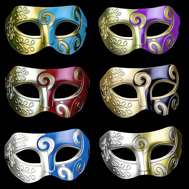 1Pc Geweldig Masker Antiek Goud En Zilver Jazz Platte Hoofdmasker Bal Bijeenkomst Mannen En Vrouwen Cosplay Half Masker Decoratie