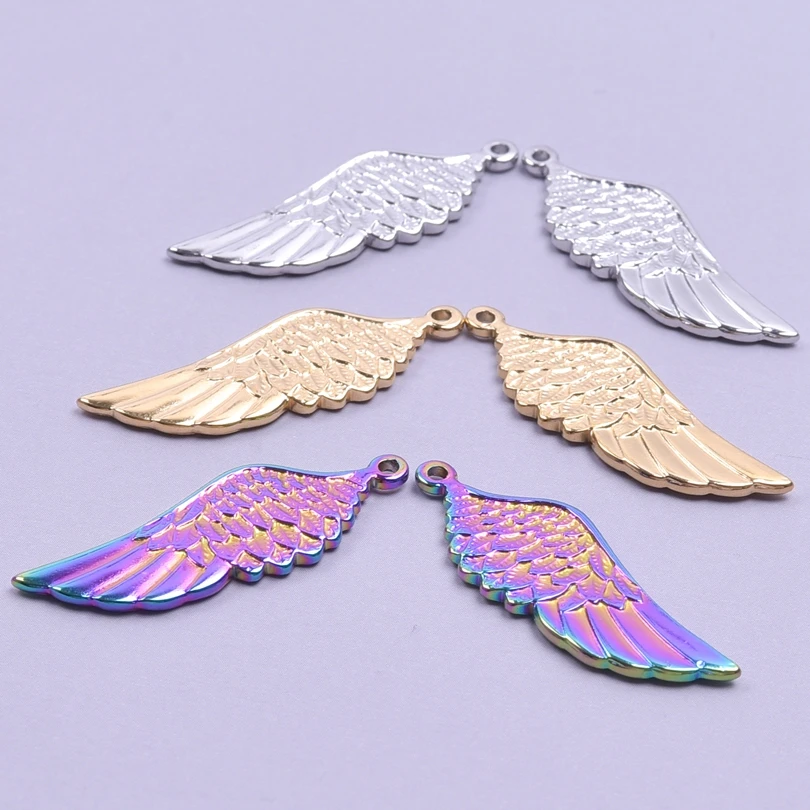 3pcs Angel Wings Charm Pendants Eagle Wing Stainless Steel Charms For Jewelry Making Supplies DIY Accessories Necklace Component