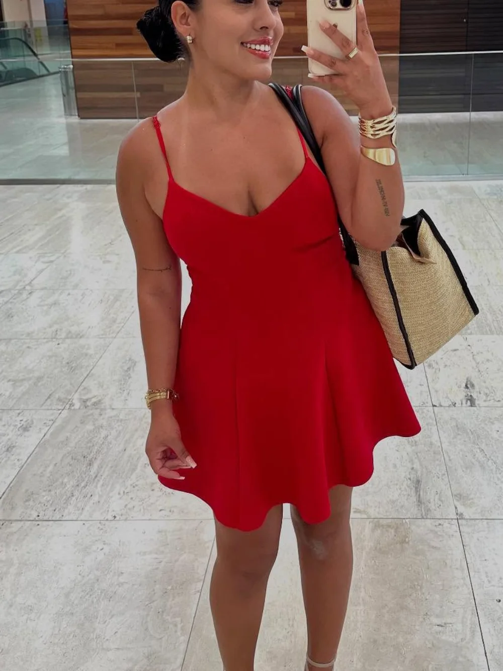 เซ็กซี่สบายๆเก๋ผู้หญิง Cami ชุด Sweetheart คอ A-Line ชุดมินิใหม่แฟชั่น 2025 ฤดูใบไม้ผลิฤดูร้อน Holiday Dress