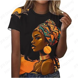 Sexy Africa Women T Shirt Face 3d Print T-shirt Women Fashion T-shirts Female Top Tees Graphic T Shirt Black Camiseta Large Size