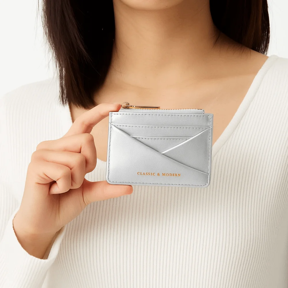 

Casual Solid Color Short Wallet Ultra Thin Korean Style Coin Purse Multi-function Clutch Card Bag Women